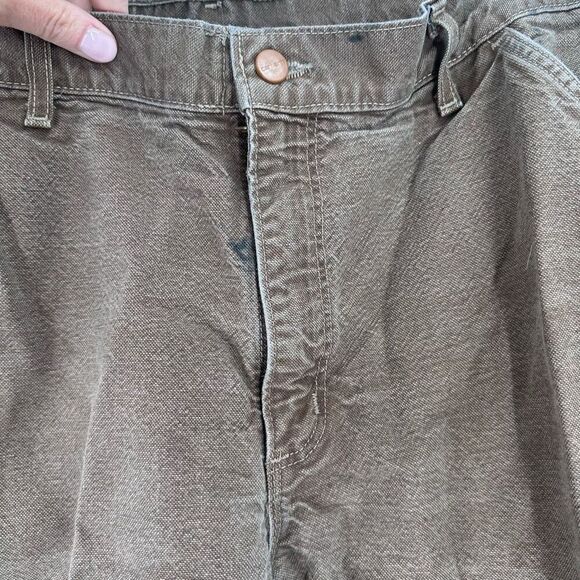 Carhartt Men’s FR jeans Cargo 36 x 32 Tan Brown Worn Electrical Construction - Picture 6 of 13